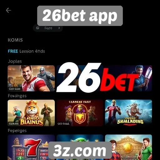 Variedade de jogos disponíveis no 26bet app
